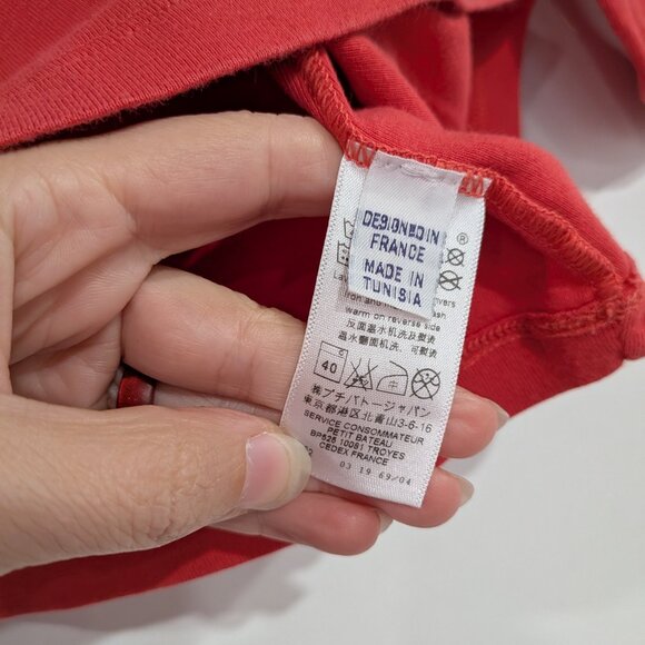 Petit Bateau Ruffle Collar Jersey Long Sleeve Top Coral Pink Size 4 - Picture 3 of 4